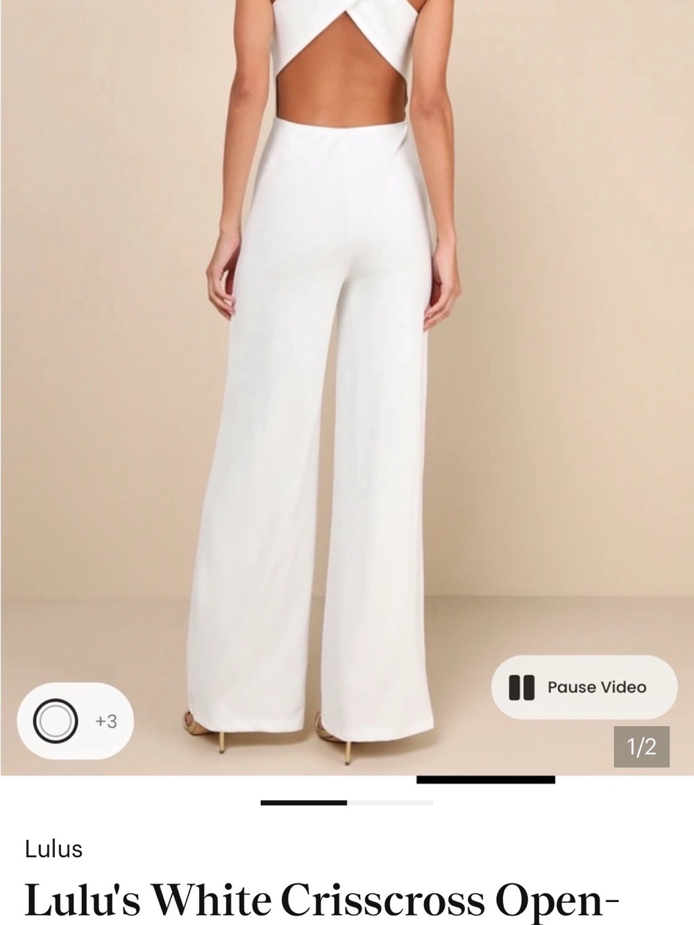 Lulu's White Open-Back Wide-Leg Jumpsuit